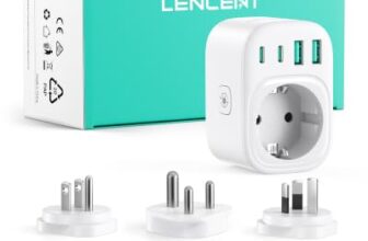 LENCENT Reiseadapter Weltweit Set Typ B, D, G, I, L, O, Universal Adapter