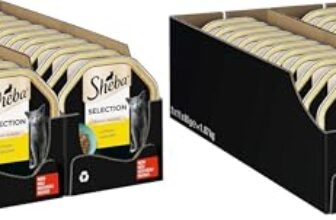 SHEBA Schale Nassfutter für Katzen Selection in Sauce Häppchen mit Huhn 2 x 11 x 85g (Packung mit 2)
