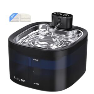 AIAUON Katzenbrunnen kabellos 118oz/3,5L Drahtlos & Ultra-leise (2Filters)