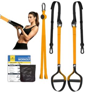RHINOSPORT Schlingentrainer Sling Trainer Set mit Türanker Einstellbar Fitness Zuhause Suspension – geeignet für unterwegs und für das Training im Innen- und Außenbereich