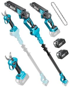 SEESII 4-In-1 Hochentaster Akku, Kettensäge Elektrisch für Garten