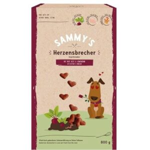 Sammy´s Herzensbrecher | Fein gebackene Snacks für Hunde | Schonend im Ofen gebacken | Mit Rote Bete & Löwenzahn | Reich an Geflügel | ohne Zuckerzusatz | Trainingssnack | 1 x 800 g
