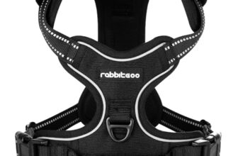rabbitgoo Hundegeschirr Mittelgroße Hunde Anti Zug mit Griff, M, Schwarz