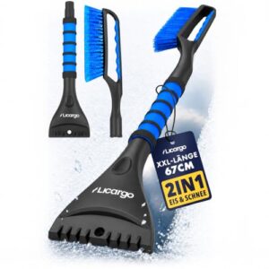 LICARGO Eiskratzer Auto mit Besen 67cm – Teilbares Stecksystem – stabil & wackelfrei – kratzerfrei & lackschonend Schneebesen Auto – Rutschfester Griff, kompakt verstaubar – Scheibenkratzer PKW & SUV