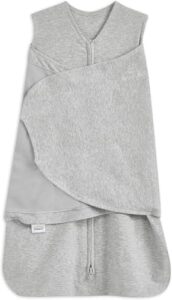 Halo Baby Schlafsack Swaddle | 1.5 Tog Sleepsack | 100% Baumwolle, Heather Grey für Neugeborene | Einfacher Zip -Zugriff von Windelwechsel | Tragbare Decke Grow -Bag | Jungen & Mädchen, 3-6 Monate