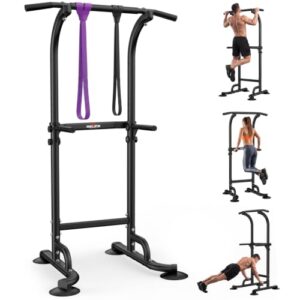 RELIFE REBUILD YOUR LIFE Power Tower Klimmzugstation 10-fach höhenverstellbar Dip-Station Beinheben Dips Liegestütze Heimtraining Kraftstation für zu Hause