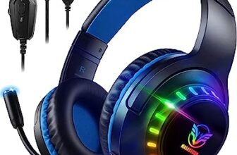 Pacrate Gaming Headset mit Mikrofon für PS5 Nintendo Switch PS4 Xbox One PC