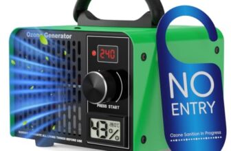 Ozongenerator 168,000mg/h Ozongerät – 2-In-1 Ozon Luftreiniger,240-Minuten-Timer,Mit Temperatur- und Feuchtigkeitsanzeige,Ozonisator Industrieller O3 für Auto Wohnung Hotels Küche und Haustiergerüche