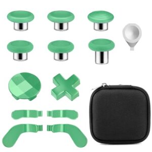 Metall Tasten Set für Xbox Elite Series 2 Controller Magnetic Joysticks Analogsticks 6 Metallbeschichtung Joysticks, 4 Paddles, 2 D-Pads, 1 Justierwerkzeug für Xbox Elite Series 2-Core (Grasgrün)