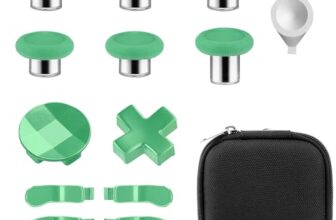 Metall Tasten Set für Xbox Elite Series 2 Controller Magnetic Joysticks Analogsticks 6 Metallbeschichtung Joysticks, 4 Paddles, 2 D-Pads, 1 Justierwerkzeug für Xbox Elite Series 2-Core (Grasgrün)