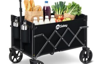 Sekey Mini 4029 Bollerwagen Faltbar, Handwagen Klappbar Klein 60L 80KG