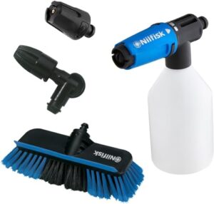 Nilfisk Car Cleaning Kit 4 Set – Super Foam Schaumsprüher + Bürste + Autodüse + Unterfahrdüse – Hochdruckreiniger Zubehör