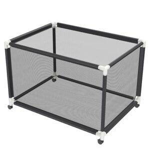FIVMEN Ballwagen Rollwagen 122x78x88 cm Transportwagen Aufbewahrungswagen mit 4 Rolle Ballkäfig Sportgeräteregal aus Nylon-Netz für Fußball, Basketball, Volleyball