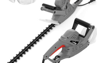 LEHMANN Elektro-Heckenschere, 45 cm Messerlänge, 16 mm Schnittstärke, maximale Leistung 1500 W, Anschlagschutz, ergonomischer Griff & Leicht 2,1 kg, Heckenschneider für Hecken & Sträucher, Grau