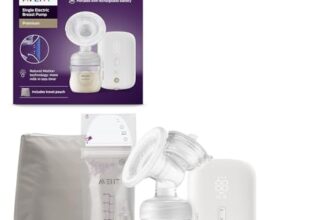 Philips AVENT Elektronische Einzelmilchpumpe Premium – mit Natural Motion Technologie, wiederaufladbarem Akku, Timer-Anzeige (Modell SCF396/31)