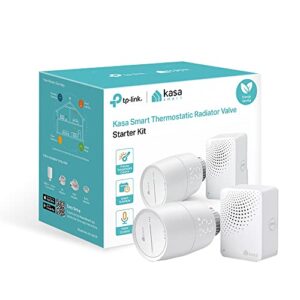 TP-Link Kasa Smartes Heizkörperthermostat-Starter-Set, intelligentes Heizkörperventil, energiesparend, LED-Display, intelligenter Zeitplan, funktioniert mit Alexa und Google Home, Keine Brücke