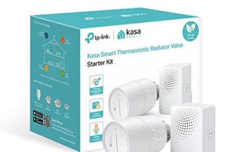 TP-Link Kasa Smartes Heizkörperthermostat-Starter-Set, intelligentes Heizkörperventil, energiesparend, LED-Display, intelligenter Zeitplan, funktioniert mit Alexa und Google Home, Keine Brücke