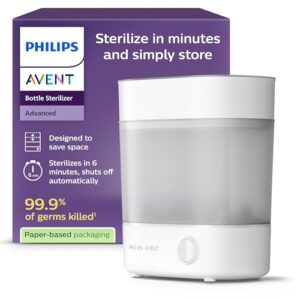 Philips Avent Sterilisator-Geschenkset – Elektrischer Dampfsterilisator mit Flasche und Saugerbürste, SCF291/00