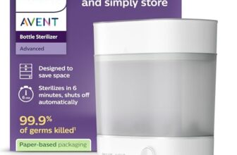 Philips Avent Sterilisator-Geschenkset – Elektrischer Dampfsterilisator mit Flasche und Saugerbürste, SCF291/00