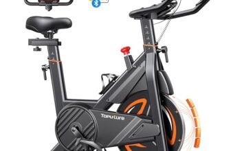Neu Toputure Heimtrainer Fahrrad mit Pulsmessung und APP, 0-100% Magnetwiderstand Ergometer, 15KG Schwungrad, Bis 160KG, Hometrainer Indoor Bike mit LCD, Tablet-Halter, Getränkehalter, Ultraleise