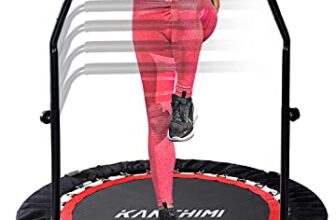 Kanchimi Faltbar Mini Fitness Indoor Exercise Workout Rebounder Sport Trampolin mit Griff (Schwarz, 40 inch（101.6 cm）)