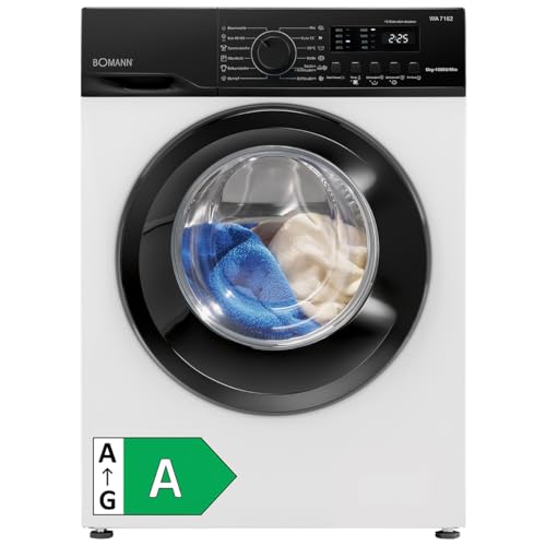Bomann® Waschmaschine 6kg | 5 Jahre Motor-Garantie | Invertermotor – effizient, leise & langlebig | max. 1000 U/min | 12 Programme | Endzeitvorwahl | LED-Display | Washing Machine | WA 7162 weiß