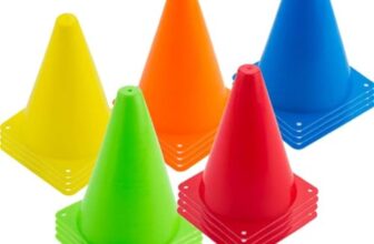 warmhut 30er Pack Markierungshütchen, 17cm Fußball Hütchen, Sport Cones, Trainingshütchen für Fußball, Skaten, Rugby, Basketball, Indoor & Outdoor, fünf Farben