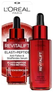 L’Oréal Paris Straffendes Serum für Frauen: verleiht der Haut mehr Elastizität & Straffheit & Feuchtigkeit mit Pro-Elastin & Hyaluronsäure & Adenosin, Revitalift, 1x 30ml