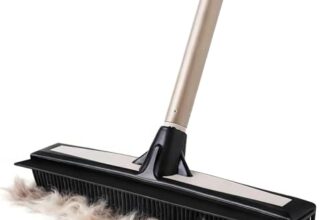 Eyliden Gummibesen mit Stiel & Bodenabzieher – für Tierhaare auf Teppichen
