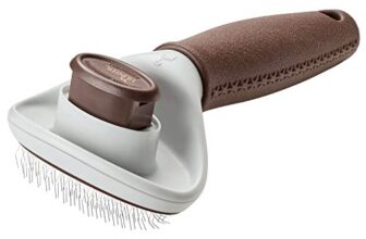 HUNTER SPA Zupfbürste selbstreinigend, für Hunde, 17,0 x 9,0 cm, M, grau / braun