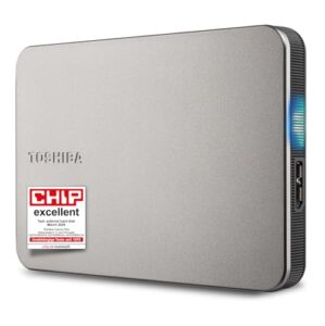 Toshiba Canvio Flex 2TB – Portable 2.5’’ External Hard Drive (HDD) for Mac, Windows PC, Smartphone and Tablet Use, Compatible with Most USB-C A Devices, Warm Silver (HDTX220ESCAA)