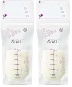 Philips Avent Muttermilchbeutel 180ml zum Aufbewahren & Einfrieren von Muttermilch, SCF603/25, vorsterilisiert, 25 Stück, weiß, 25 Stück (2er Pack)