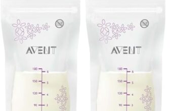 Philips Avent Muttermilchbeutel 180ml zum Aufbewahren & Einfrieren von Muttermilch, SCF603/25, vorsterilisiert, 25 Stück, weiß, 25 Stück (2er Pack)