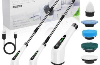 OSDUE Elektrische Reinigungsbürste, Electric Spin Scrubber schnurlos mit 7 Austauschbaren Bürstenköpfen, IPX7 wasserdichter, Wanne und Bodenfliese mopSet mit 137cm Verstellbarem Griff, für Wanne Boden