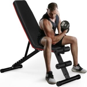 Hantelbank Klappbar Verstellbar, Multifunktions Trainingsbank Schrägbank für Ganzkörper-workout,8 in 1 Fitnessbank für zu Hause oder im Fitnessstudio, 300kg Gewichtskapazität