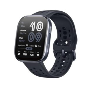 Amazfit Bip 6 Smart Watch 46mm, 14 Tage Akku, 1.97“ AMOLED, GPS & kostenloses Kartenmaterial, AI, Bluetooth Anruf Textfunktion, Gesundheits, Fitness Schlaf-Tracker, 140+ Trainingsmodi, 5 ATM, Schwarz