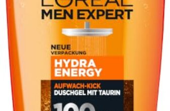 L’Oréal Men Expert XXXL Duschgel und Shampoo für Männer, Duschbad zur Reinigung von Körper, Haar und Gesicht, Herren Körperpflege für langanhaltende Frische mit Taurin, Hydra Energy, 1 x 1000 ml