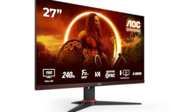 AOC 27G2ZNE/BK 27 zoll FHD Gaming Monitor, 240Hz, VA Panel, 4ms GtG, , FreeSync Premium, (1920×1080 HDMI 2x 2.0 DP 1x 1.4)Schwarz/Rot