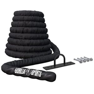 GORILLA SPORTS® Battle Rope 9/12/15 m, 38/50 mm, mit Wandhalterung