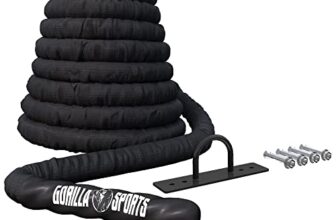 GORILLA SPORTS® Battle Rope 9/12/15 m, 38/50 mm, mit Wandhalterung