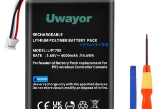 Uwayor 4000mAh PS5 Controller Akku, LIP1708 Akku Ersatz für Sony PlayStation 5 DualSense CFI-ZCT1W Wireless Controller