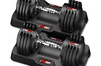 EnterSports 12kgx2 Verstellbare Hanteln Einstellbare Platzsparende Hantel, Hanteln Verstellbar mit rutschfestem Griff 5 Gewichtsstufen-2-12kg, Gut für Zuhause, Büro, Fitnessstudio, Körpertraining