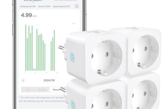 EIGHTREE Smart WLAN Steckdose mit Stromverbrauch Messen, 16A, 4er Pack