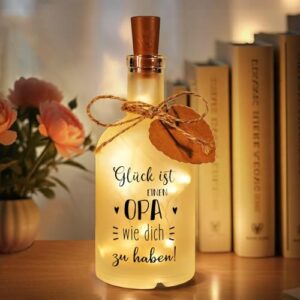 Hiipeefeel Opa Geschenke Geburtstag, LED Flaschenlicht