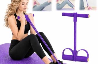 Multifunktionales Fitness-Spannseil: 6-Tubes Pedal Widerstandsband mit Fußpedalen für Bauchtraining, Rückentraining & Beintraining, Widerstandsbänder für Ganzkörpertraining Zuhause (Lila)
