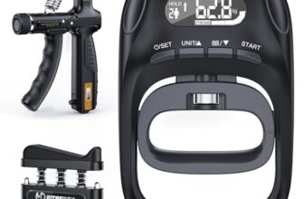 FitBeast Griffkraft-Tester mit einstellbarem Griffkrafttrainer & Fingertrainer – Fortschritt verfolgen, Kraft aufbauen & Erholung unterstützen (3-in-1-Set)