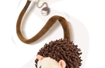 Migipaws Interaktives Katzenspielzeug,elektrisch 360° rollender Igel mit wackelndem Plüschschwanz ,intelligenter Bewegungssensor, Quietschen, wiederaufladbares Katzenspielzeug Selbstbeschäftigung