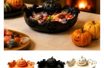Halloween Kürbis-Schale, Fledermaus-Relief Süßigkeitenhalter, 3D-Druck Deko