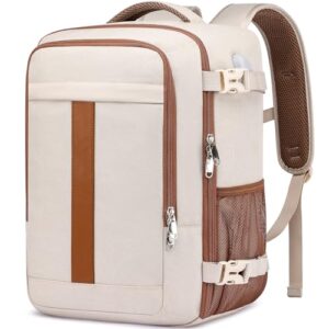 Handgepäck Rucksack 40x20x25 für Ryanair 20L Klein Reiserucksack für Damen Handgepäck Rucksack für Flugzeug Handgepäck Tasche Laptop Rucksack 14 Zoll mit USB Ladeanschluss Reisetasche für Frauen,Beige