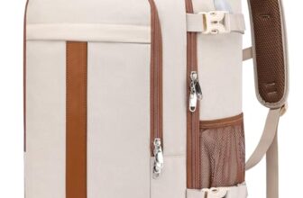 Handgepäck Rucksack 40x20x25 für Ryanair 20L Klein Reiserucksack für Damen Handgepäck Rucksack für Flugzeug Handgepäck Tasche Laptop Rucksack 14 Zoll mit USB Ladeanschluss Reisetasche für Frauen,Beige